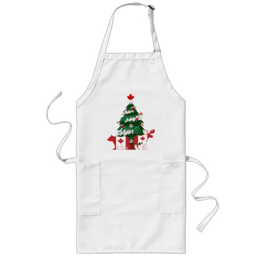 Canada Kerstboom Canadese Lelijke X-mas Trui Lang Schort (Voorkant)