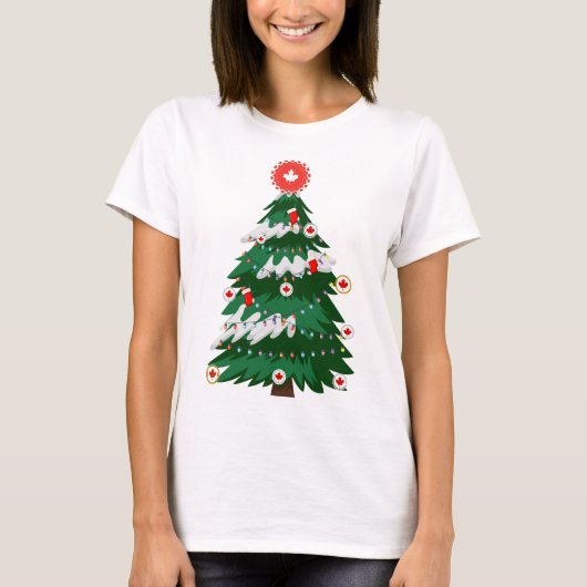 Canada Kerstboom Canadese Lelijke X-mas Trui T-shirt (Voorkant)