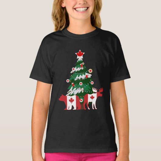 Canada Kerstboom Canadese Lelijke X-mas Trui T-shirt (Voorkant)
