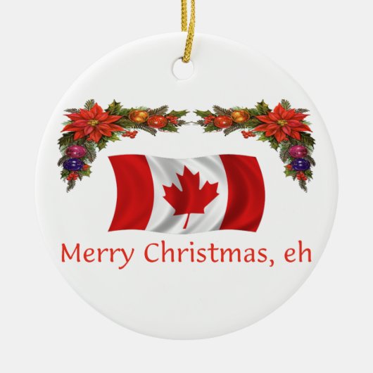 Canada Kerstmis Keramisch Ornament (Voorkant)