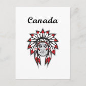 Canada Kleurrijke Indiaanse indiaanse chef Briefkaart (Voorkant)