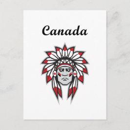 Canada Kleurrijke Indiaanse indiaanse chef Briefkaart