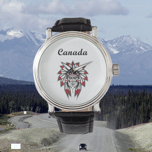 Canada Kleurrijke Indiaanse indiaanse chef Horloge
