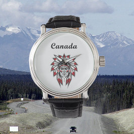 Canada Kleurrijke Indiaanse indiaanse chef Horloge