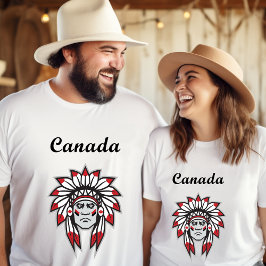 Canada Kleurrijke Inheemse Amerikaanse Indiaanse H T-shirt