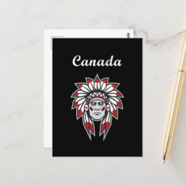 Canada Kleurrijke Native American Indian Chief Dar Briefkaart