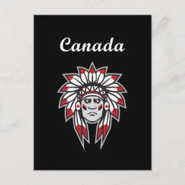 Canada Kleurrijke Native American Indian Chief Dar Briefkaart