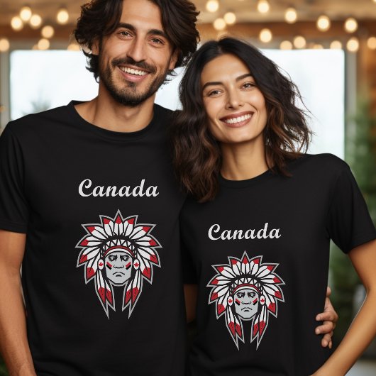 Canada Kleurrijke Native American Indian Chief Dar T-shirt