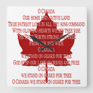 Canada Klock Canadian Anthem Souvenir Clock Vierkante Klok