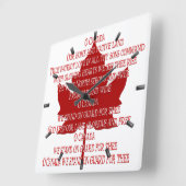 Canada Klock Canadian Anthem Souvenir Clock Vierkante Klok (Hoek)