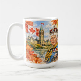Canada. Koning Charles |||. Koningin Elizabeth ||. Koffiemok