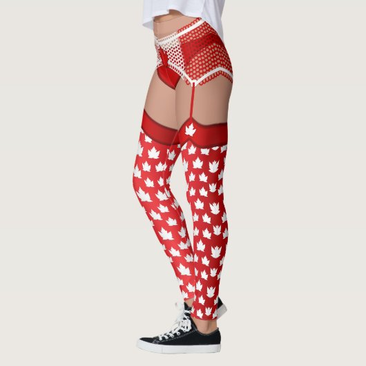 Canada Kostuum Leggings Canadese Lingerie Leggings (Links)