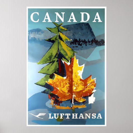 Canada Kunst Lufthansa Reisposter Canadese Print (Voorkant)