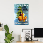 Canada Kunst Lufthansa Reisposter Canadese Print (Thuiskantoor)