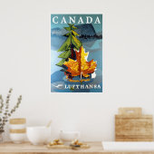 Canada Kunst Lufthansa Reisposter Canadese Print (Keuken)