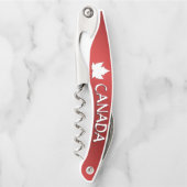 Canada Kurkentrekker Custom Silver Bottle Open (Voorkant)