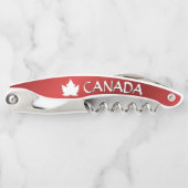 Canada Kurkentrekker Custom Silver Bottle Open (Voorkant)