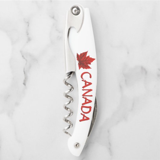 Canada Kurkentrekker Maple Leaf Bottle Open (Voorkant)