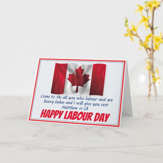CANADA LABOR DAY Canadian Flag Scripting Custom Kaart (Gele Bloem)