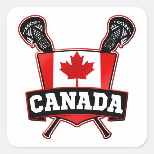 Canada Lacrosse Logo Vierkante Sticker (Voorkant)