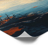 Canada Lake Fishing Travel Poster (Hoek)