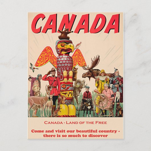 Canada - Land van de Vrijheid Briefkaart (Voorkant)