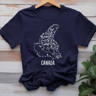 Canada Landkaart overzicht Shirt Canadian Line T-s