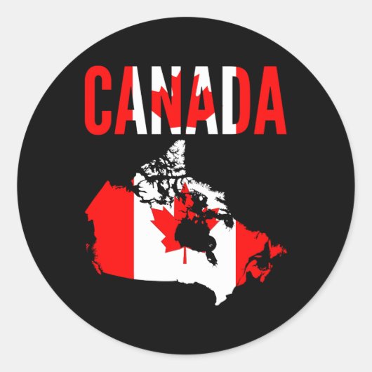 Canada Landkaart Vlag Ronde Sticker (Voorkant)