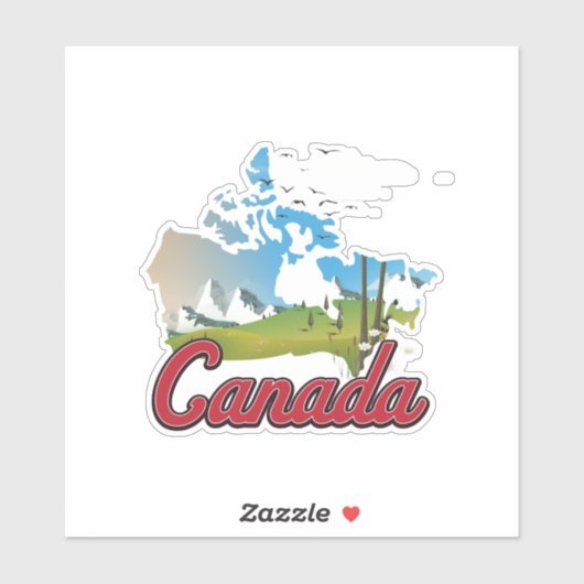 Canada Landscape Map Sticker (Vel)
