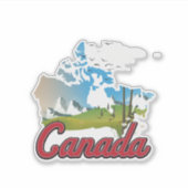 Canada Landscape Map Sticker (Voorkant)
