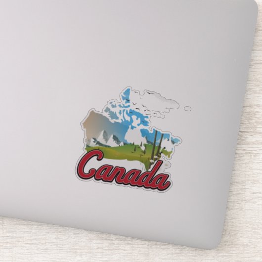 Canada Landschap Kaart Sticker (Detail)