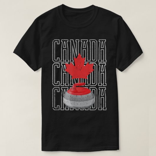 Canada Leaf Canadian Team Curling Red Winter T-shirt (Design voorkant)