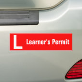 Canada-leervergunning nieuwe chauffeur rood bumpersticker (Op auto)