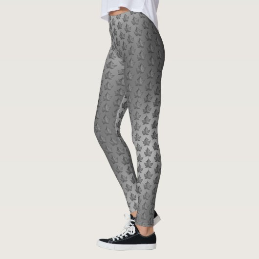 Canada Leggings Silver Canada Maple Leaf Leggings (Links)