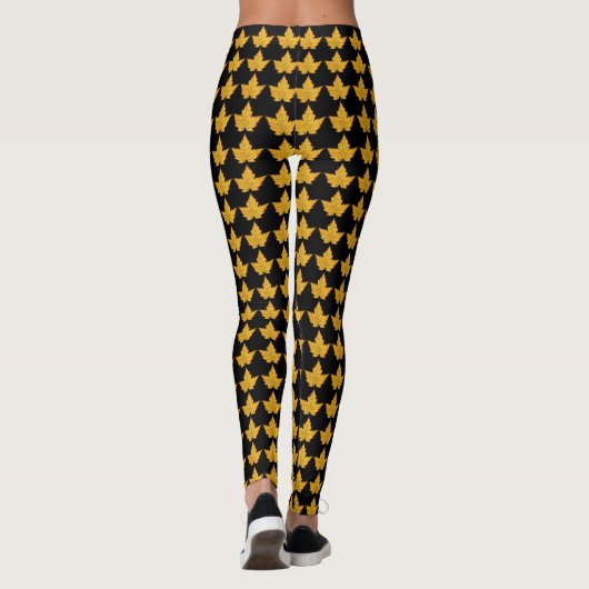 Canada Leggings Yellow Canada Maple Leaf Pants (Achterkant)