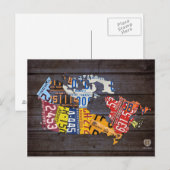 Canada License Bord Map Briefkaart (Voorkant / Achterkant)