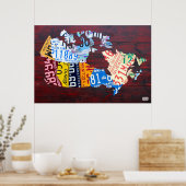 Canada License Bord Map Edition 2 Poster (Keuken)
