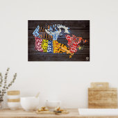 Canada License Bord Map Recycled Art Print (Keuken)