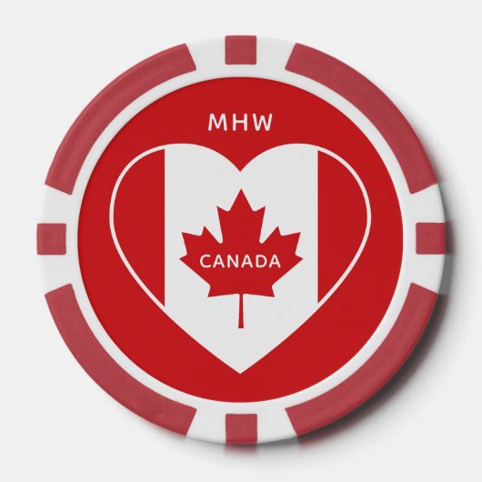 Canada Liefde Aangepaste monogram poker chips (Voorkant)