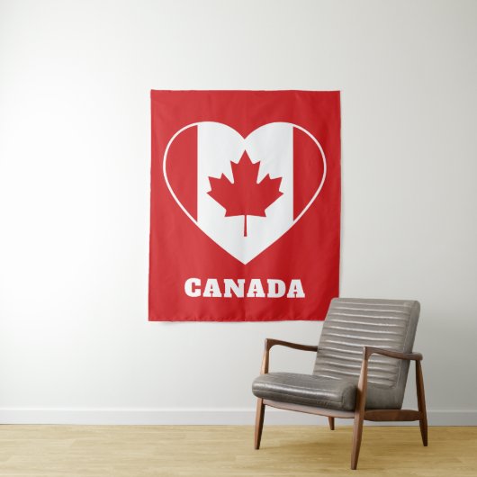 Canada Liefde aangepaste tekst tapestry Wandkleed (In situ)