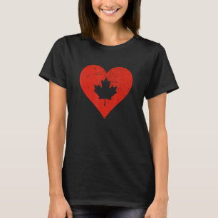  Canada Liefde Hart Esdoornblad Canadese Root T-shirt
