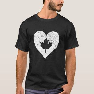 Canada Liefde Hart Esdoornblad Canadese Vlag T-shirt