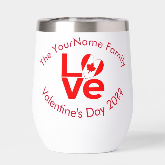 Canada LIEFDE Hart Vlag Rood Gepersonaliseerd (Achterkant)