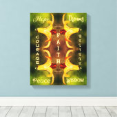 Canada Lily Abstracte Inspirerend woorden gebruike Canvas Afdruk (Insitu (Houten vloer))