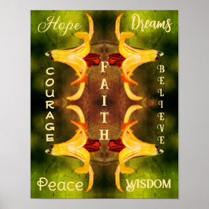 Canada Lily Abstracte Inspirerend woorden gebruike Poster