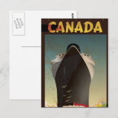 Canada Liner Vintage Reisposter Briefkaart (Voorkant / Achterkant)