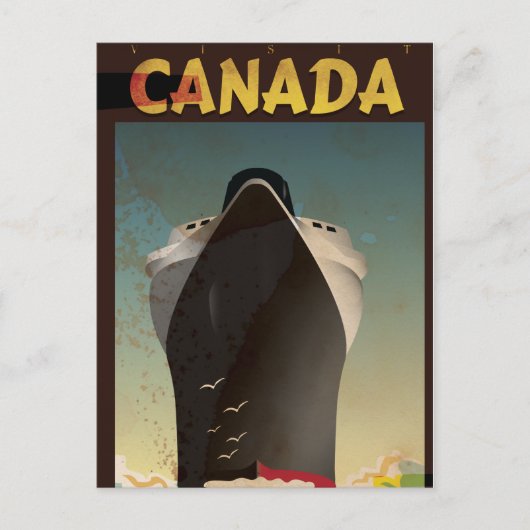 Canada Liner Vintage Reisposter Briefkaart (Voorkant)