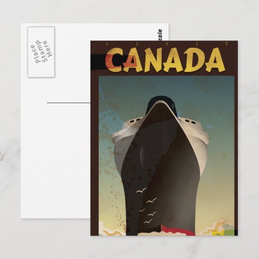 Canada Liner Vintage Travel Poster Briefkaart (Voorkant / Achterkant)