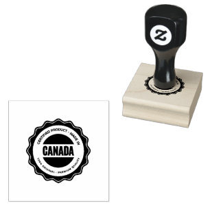 Canada Logo Strak Grijs Inkt Indruk Massief Houten Rubberstempel