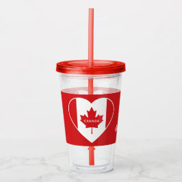 Canada Love Custom name tumblers Acryl Drinkbeker